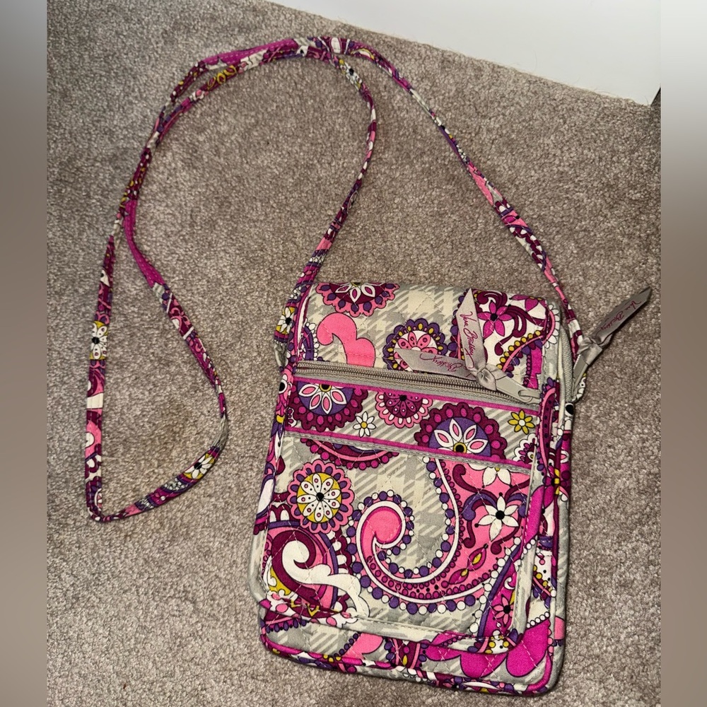 Vera Bradley Pink Paisley Mini Hipster Crossbody Bag